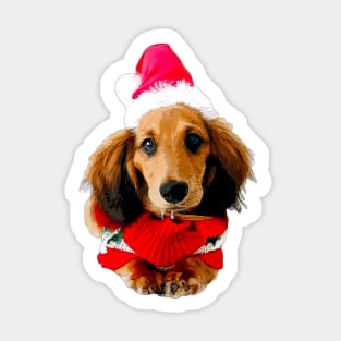 Dachshund Christmas Puppy Dog Sticker